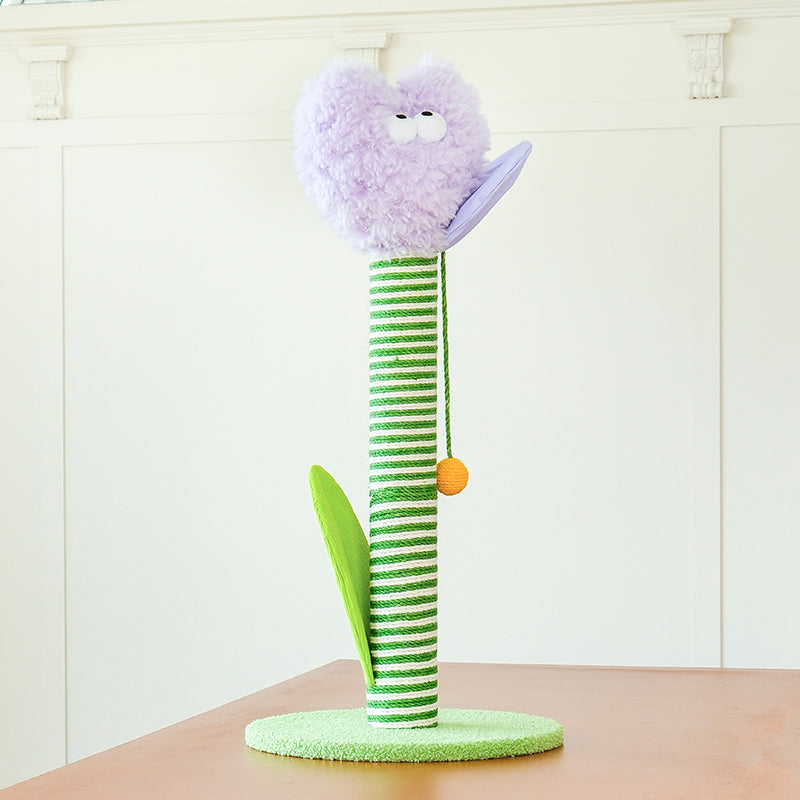 zeze Shy Tulip Cat Scratching Post (Large) — 85cm Jute Rope Column & Ball Toy