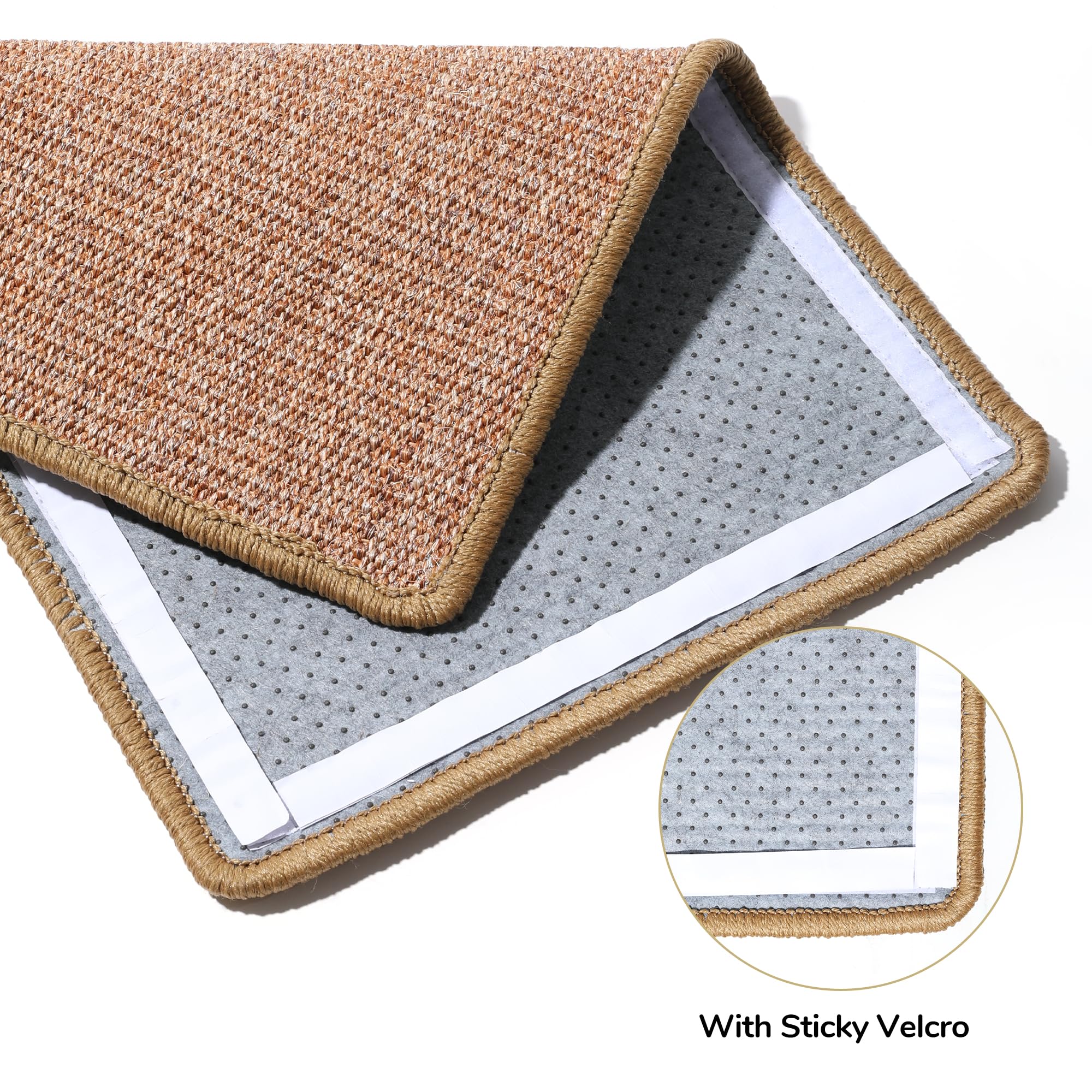 Brown sisal cat scratching mat (60x80cm) protects furniture. Non-slip, non-toxic for rugs/sofas.