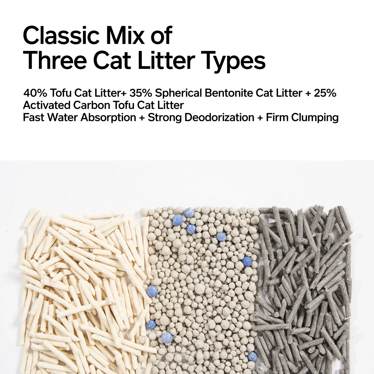 pidan 3-in-1 Blend Cat Litter (Tofu, Spherical Bentonite Clay, Activated Carbon Infused Tofu)