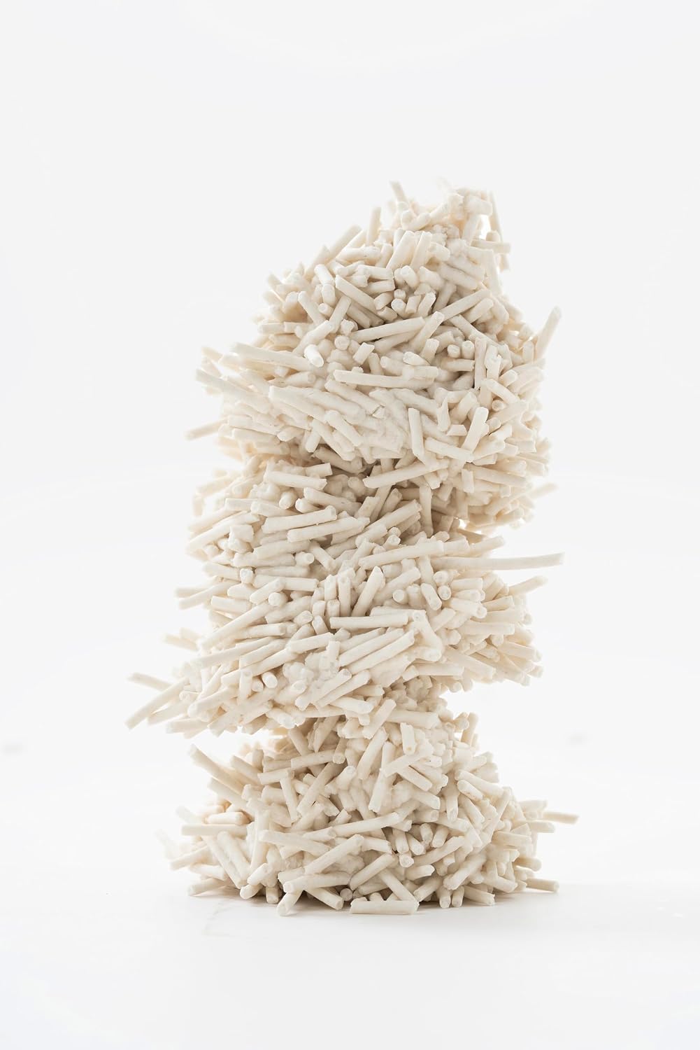 Stack of firm clumps of pidan tofu cat litter
