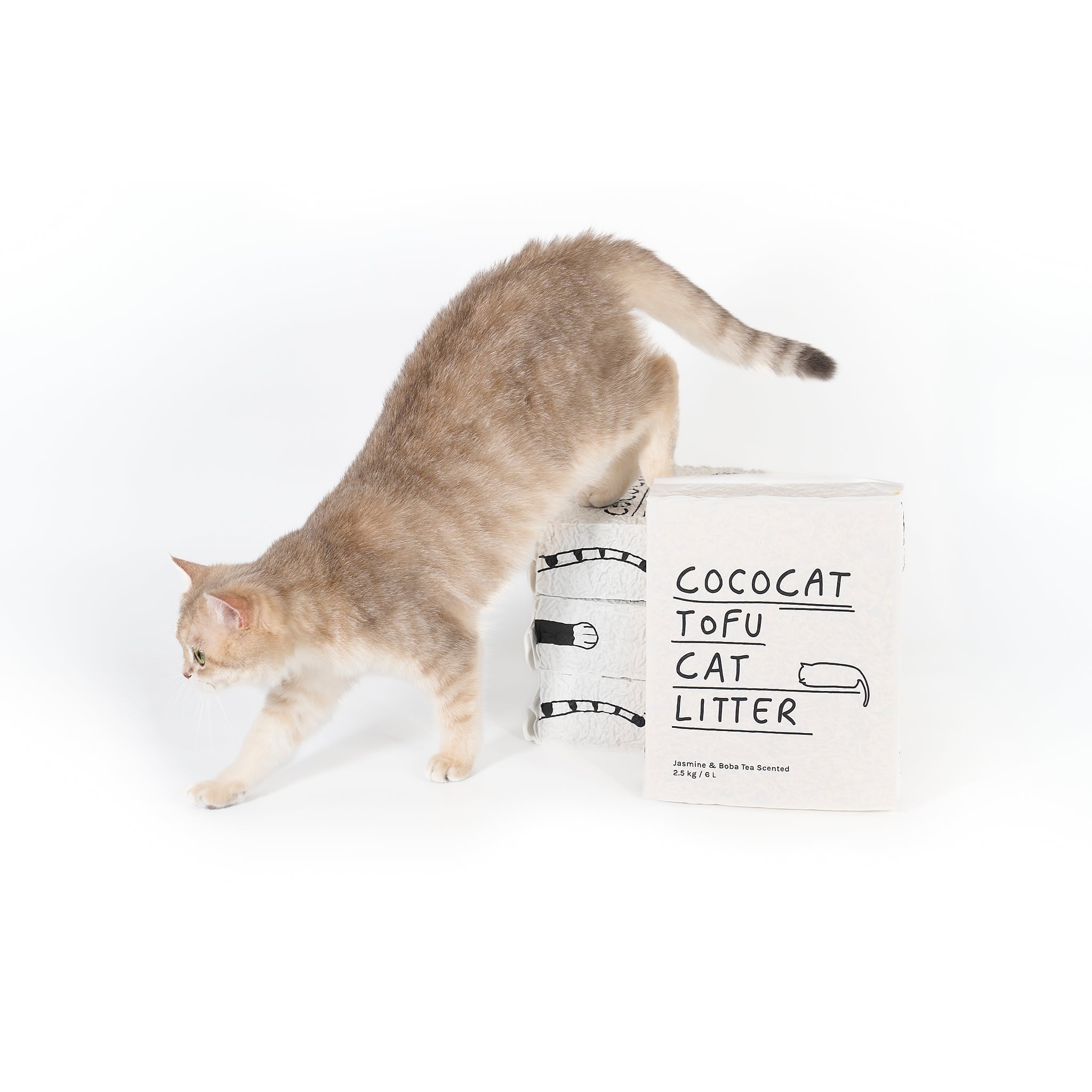 2.5kg Biodegradable Tofu Cat Litter: Plant-Based, Dust-Free, Solid Clumping, Flushable, Odor Control.