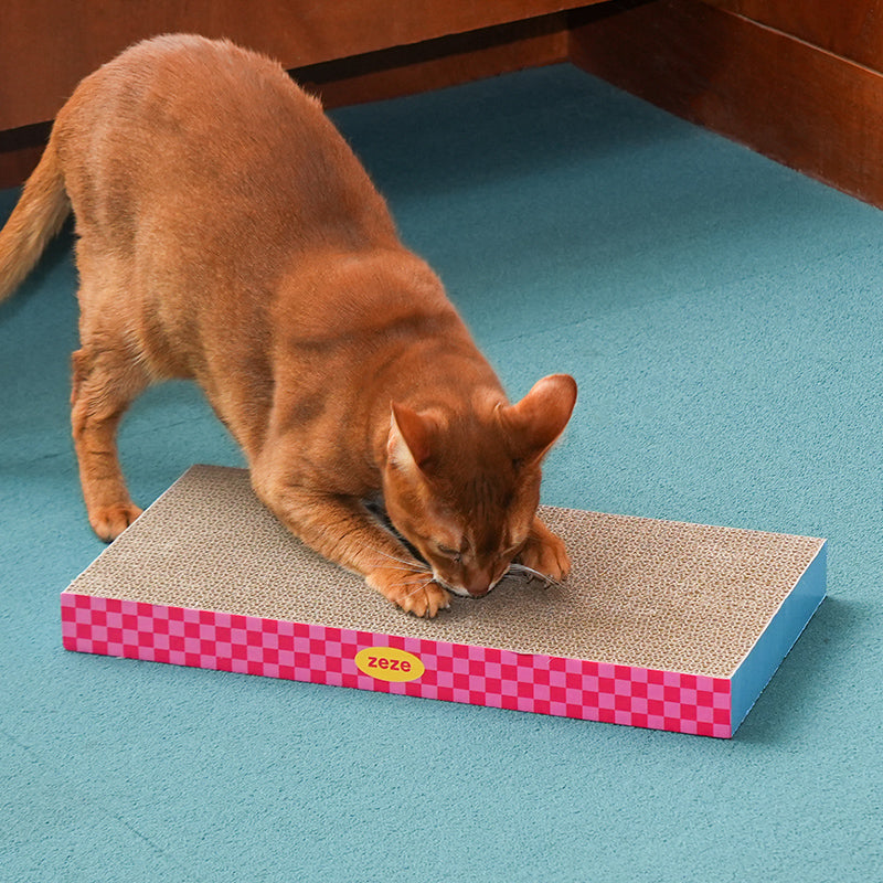 zeze Neon Sweetheart Corrugated Cardboard Cat Scratcher Pad (44 cm)