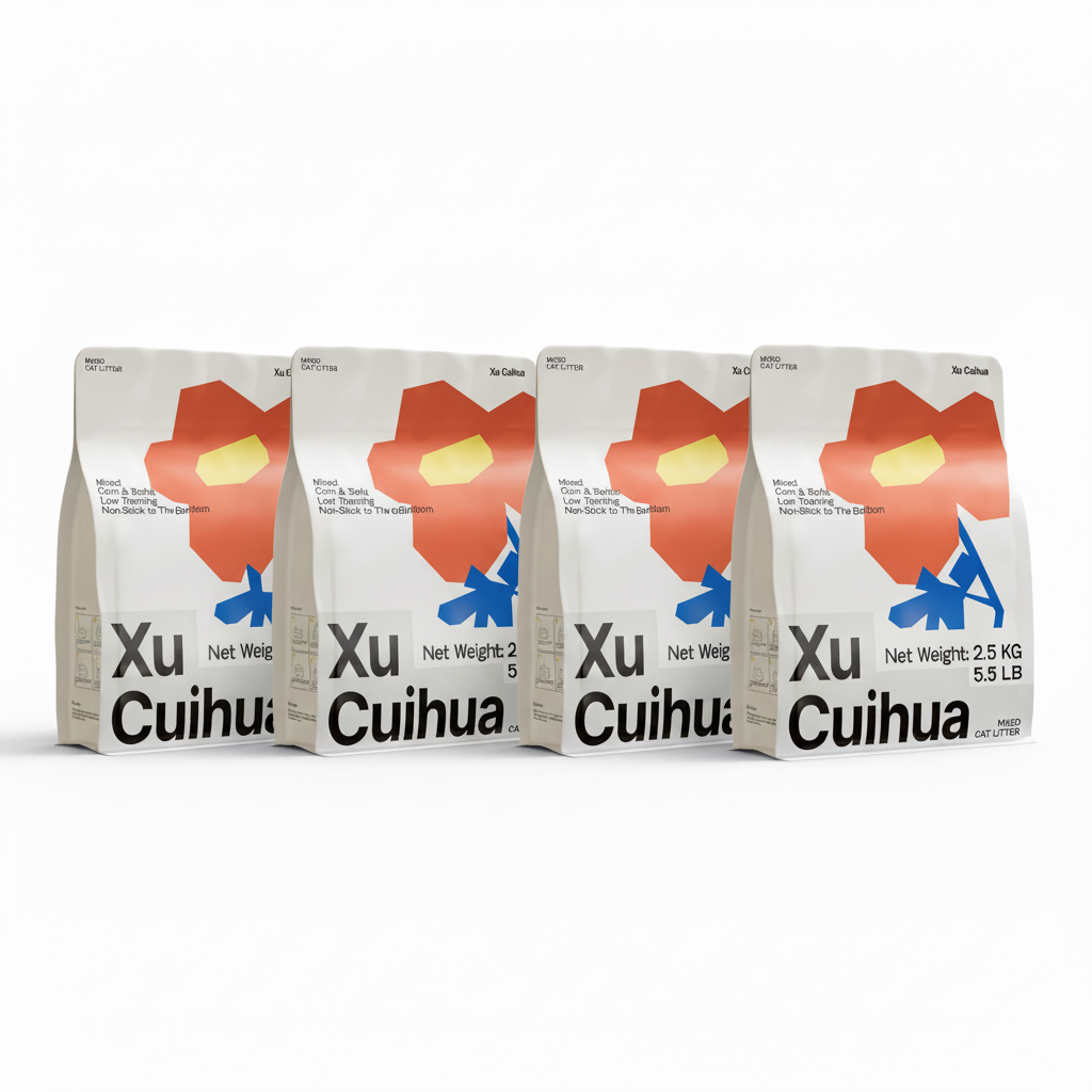 Xu Cuihua 2.5KG Mixed Corn Bentonite Cat Litter: Low Tracking, Dust-Free Clumping.