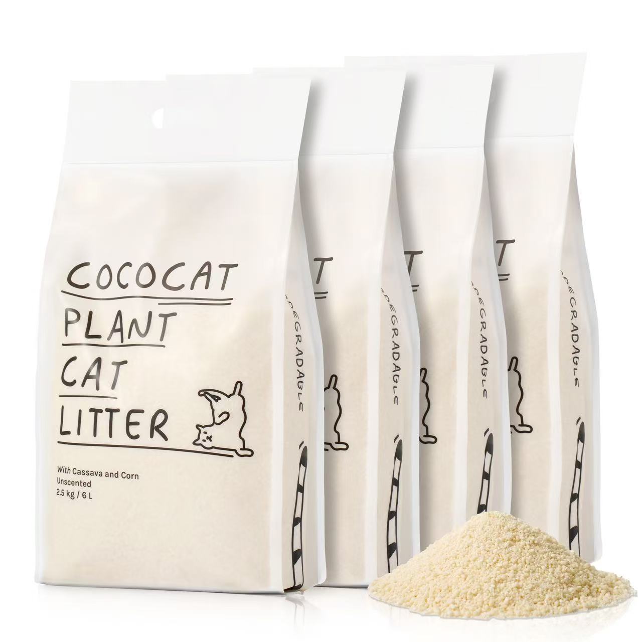 COCOCAT Unscented Cassava Cat Litter: Natural, strong clumping, eco-friendly plant-based alternative.