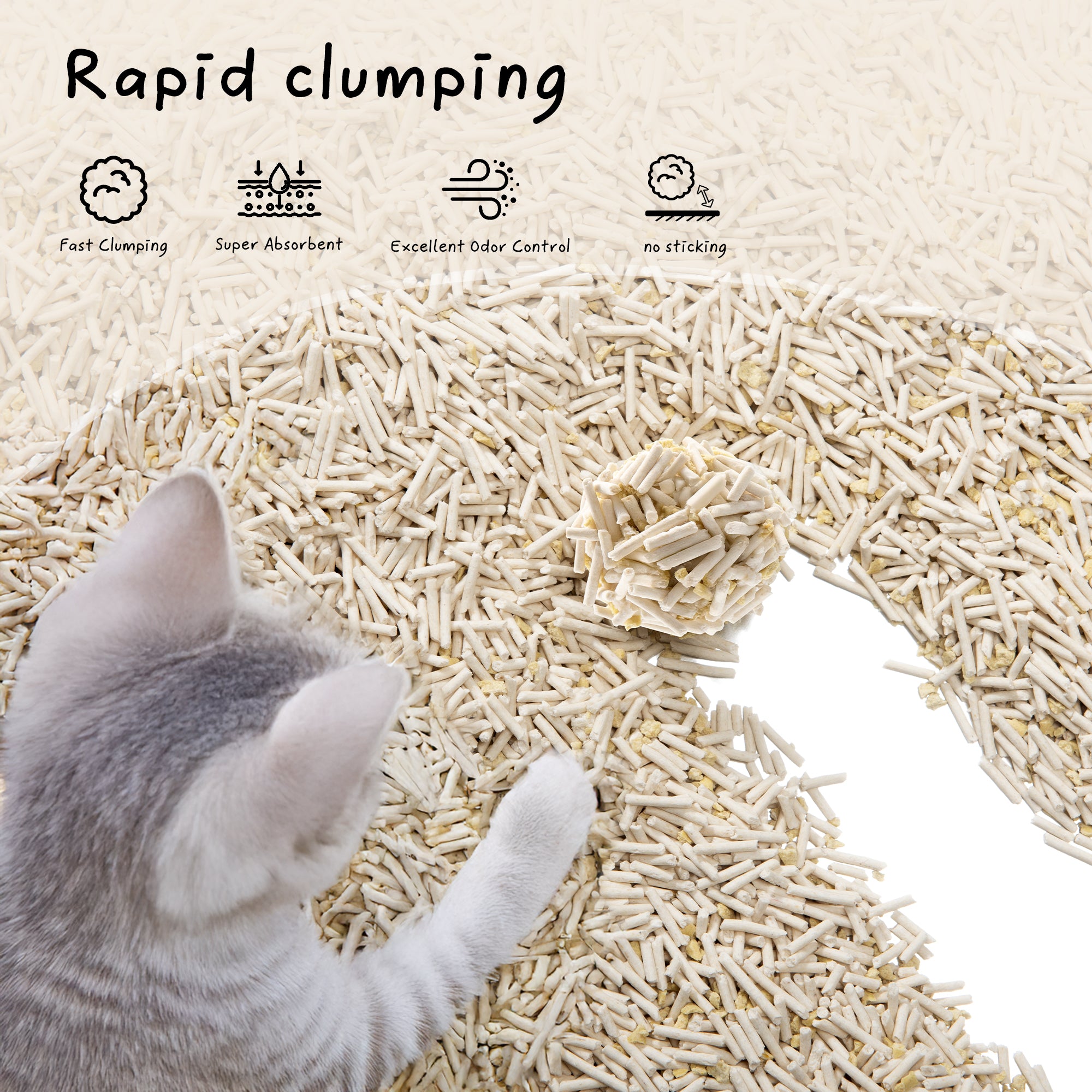 Dust-free, biodegradable tofu cat litter with millet. Superior clumping & odor control. Eco-friendly & flushable.