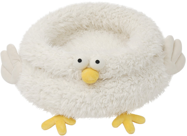 zeze Gugu Chicken Plush Pet Bed — Deep-Sided Round Nest for Cats & Small Dogs