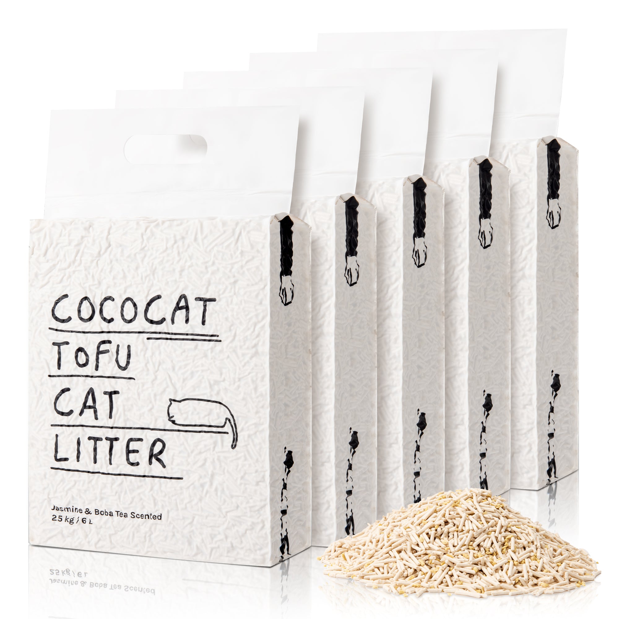 2.5kg biodegradable tofu cat litter: dust-free, superior clumping, natural odor control, flushable.
