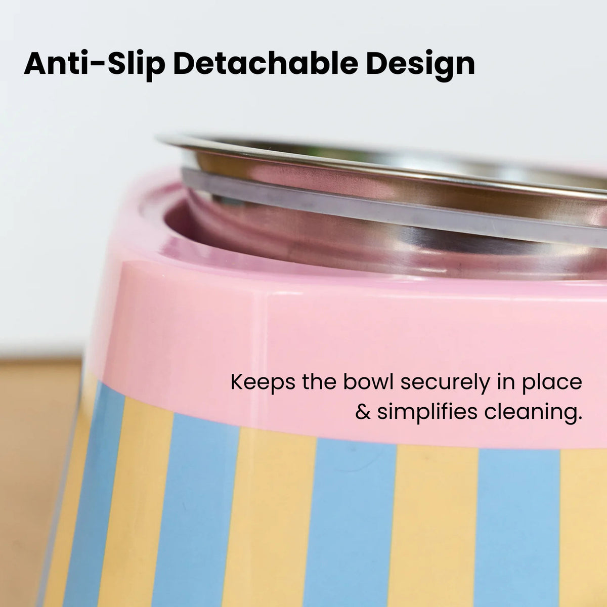 zeze Stainless pet bowl, anti-slip detachable design