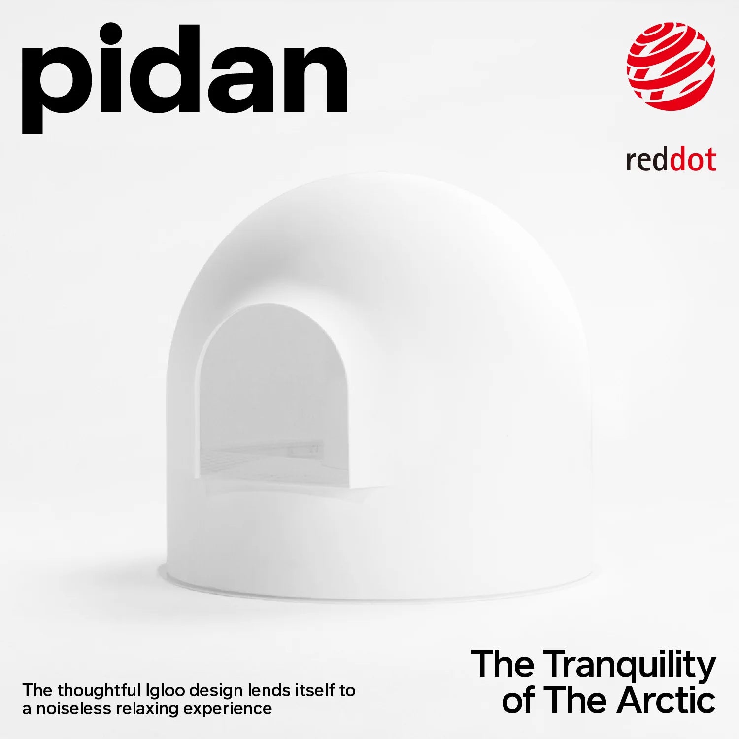 White Igloo Cat Litter Box: Dog proof, patented grate door, easy clean, modern design.