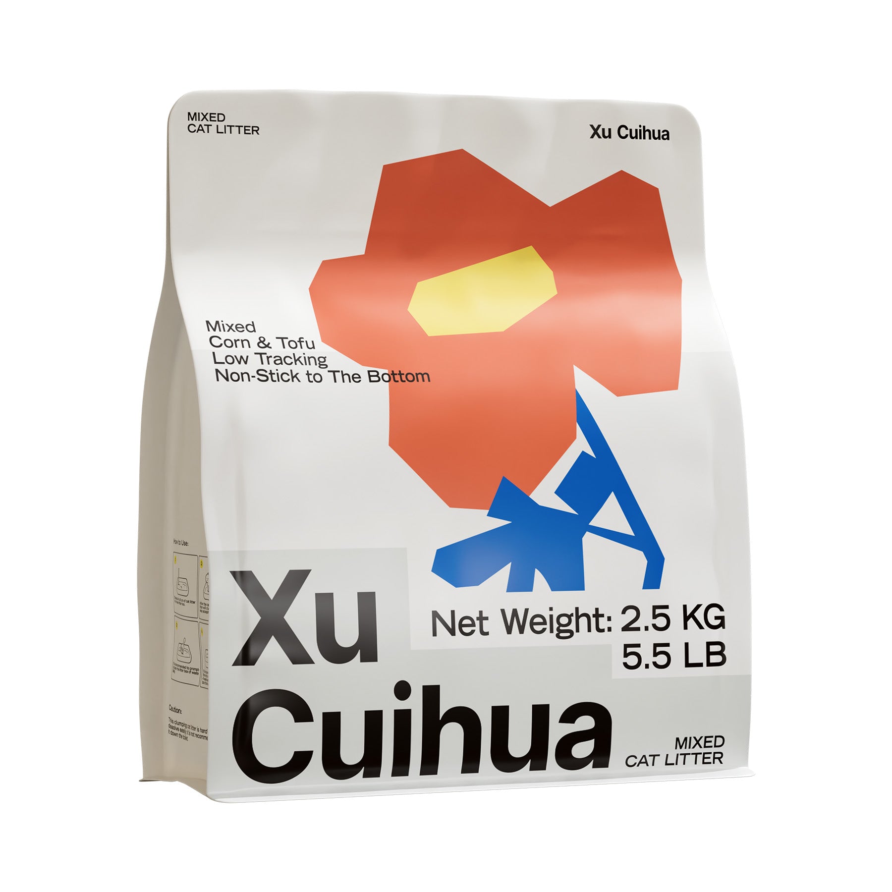 Xu Cuihua Mixed Corn Tofu Cat Litter, 2.5KG: Low Tracking, Non-Stick Clumping, Natural.