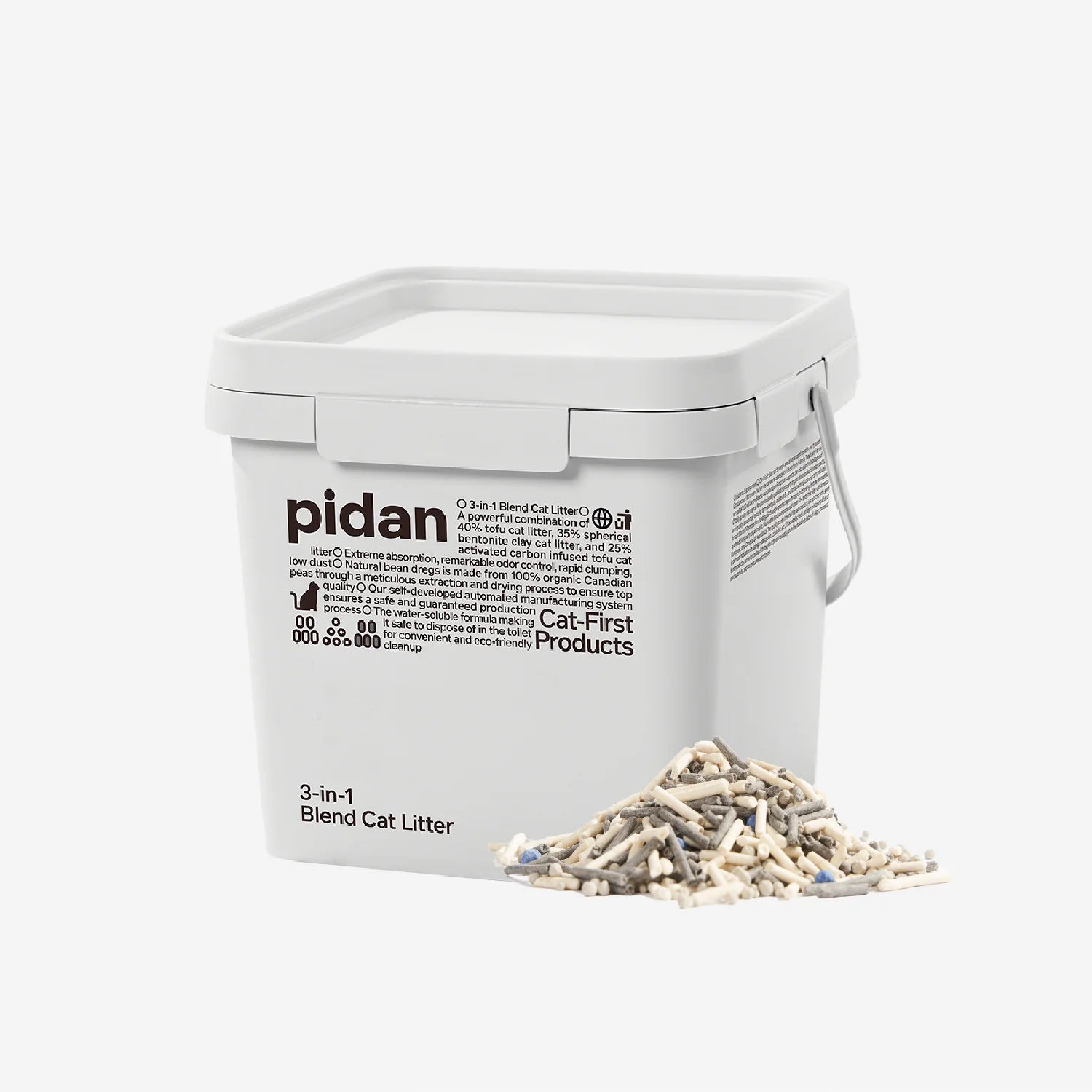 Pidan 3-in-1 Cat Litter: Low-tracking, fast clumping, organic, odor control, flushable solution for multi-cat homes.