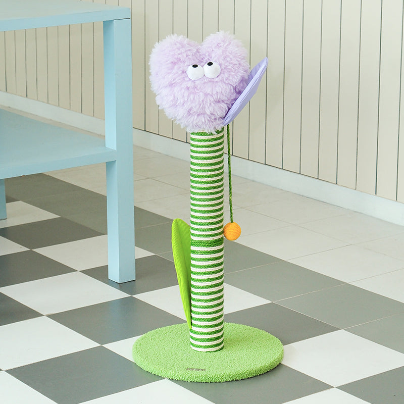 zeze Shy Tulip Cat Scratching Post (Large) — 85cm Jute Rope Column & Ball Toy