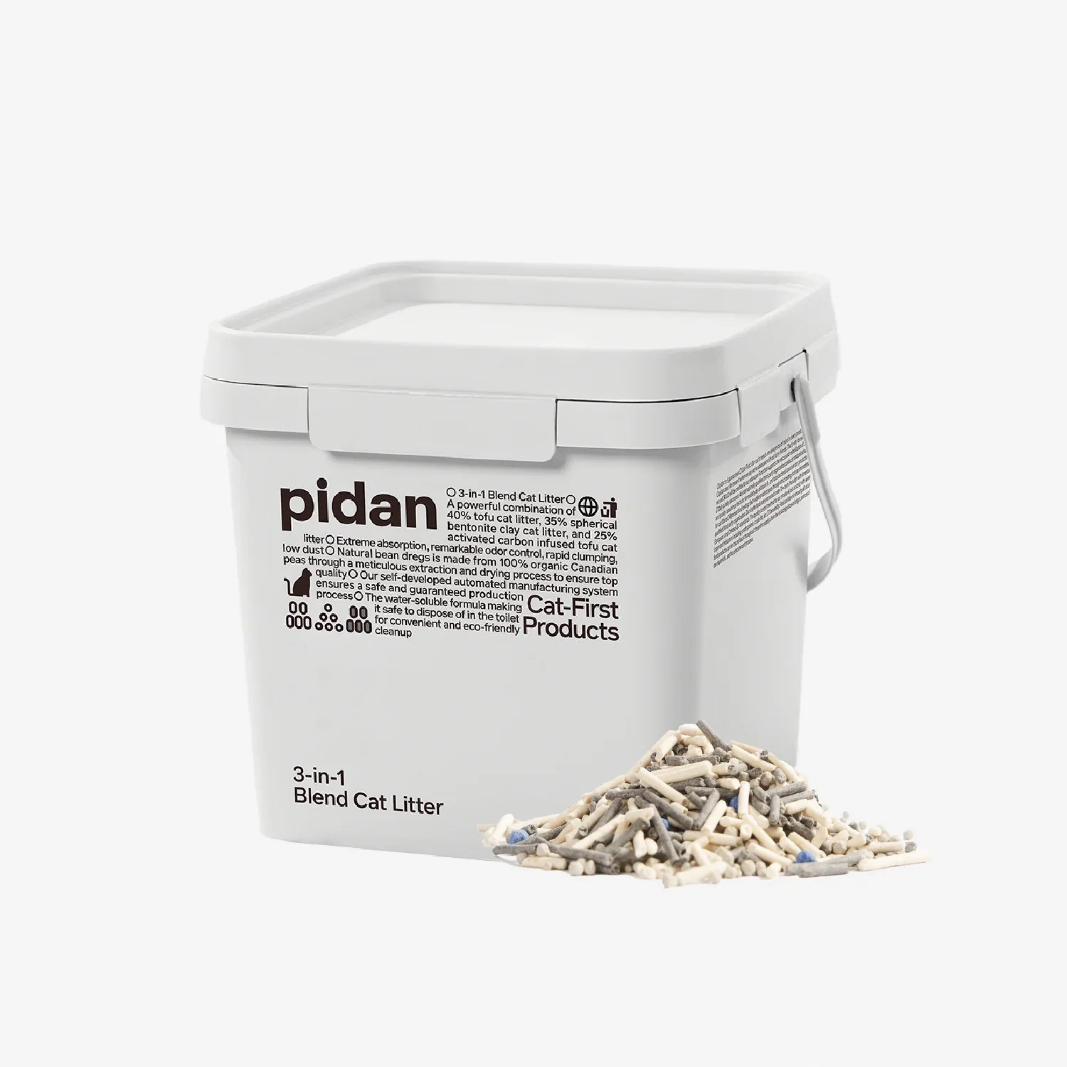 pidan 3-in-1 Blend Cat Litter (Tofu, Spherical Bentonite Clay, Activated Carbon Infused Tofu)