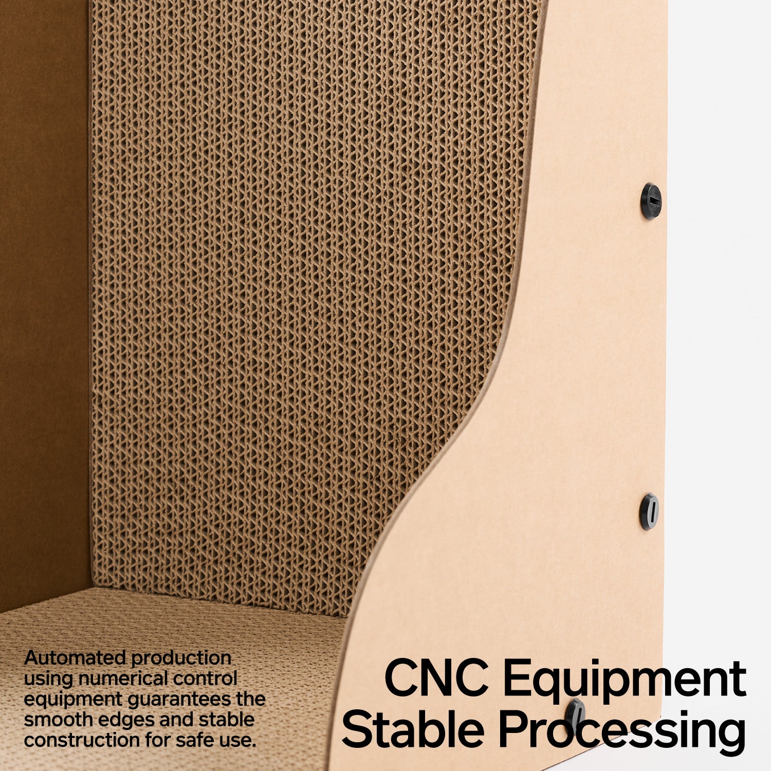 Durable 60x40x26 cm A-Grade cat scratcher with premium scratch resistance, virgin wood pulp, and safe glue.