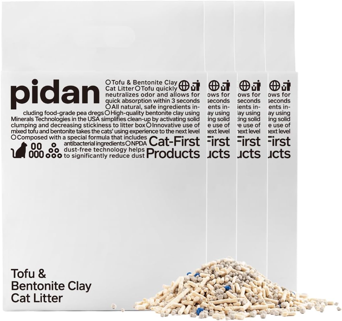 Fast clumping, low tracking tofu & bentonite cat litter: extreme absorption, odor control, dust-free, flushable, healthy.
