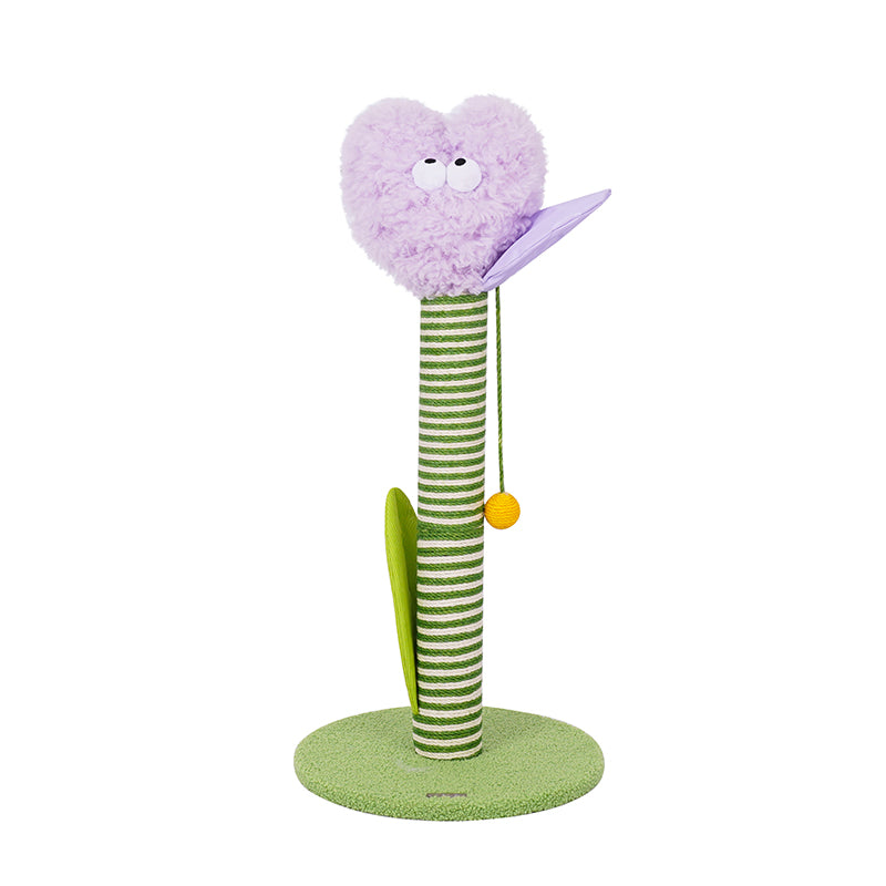 zeze Shy Tulip Cat Scratching Post (Large) — 85cm Jute Rope Column & Ball Toy