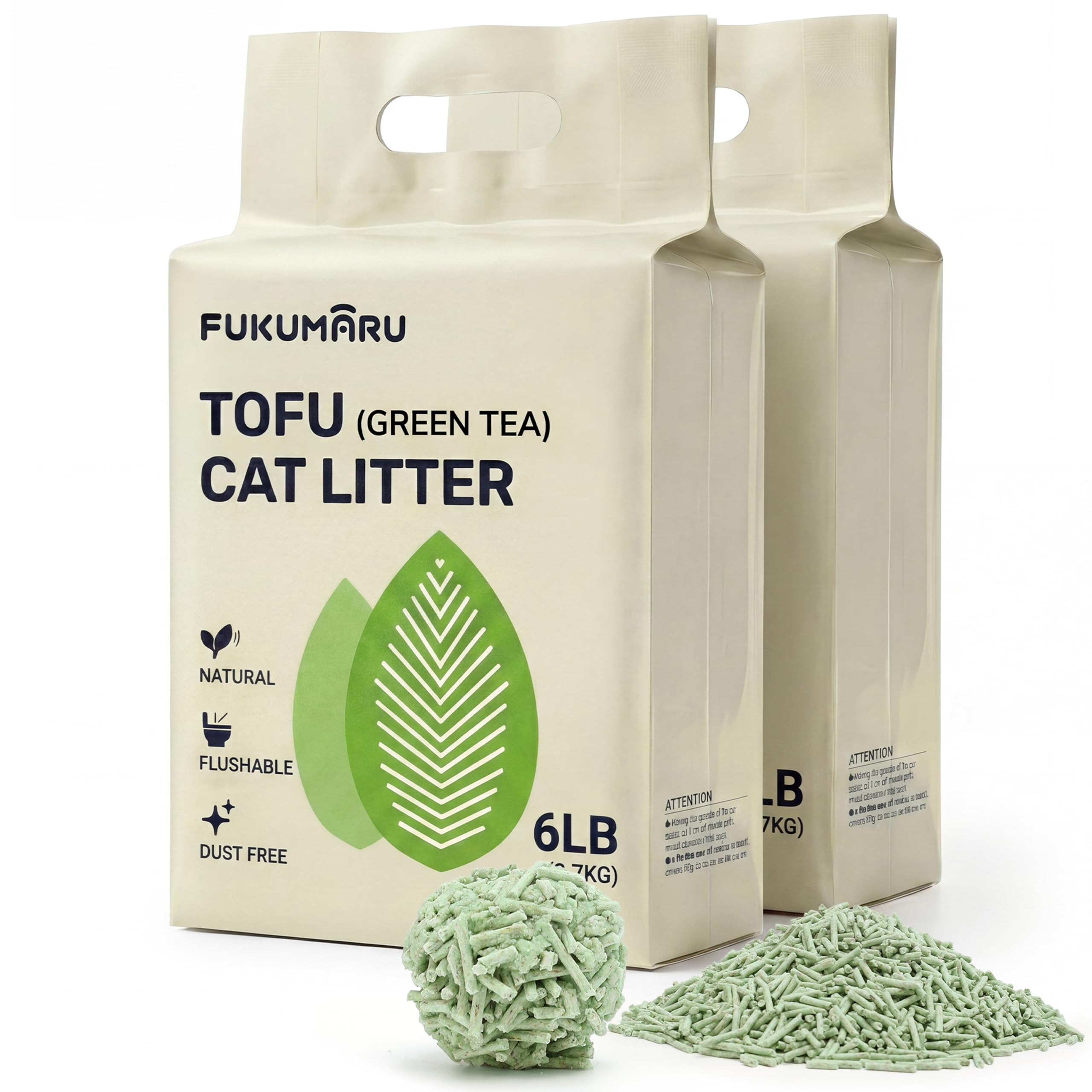 FUKUMARU Green Tea Tofu Cat Litter — 2 pack (2 x 2.7 kg)