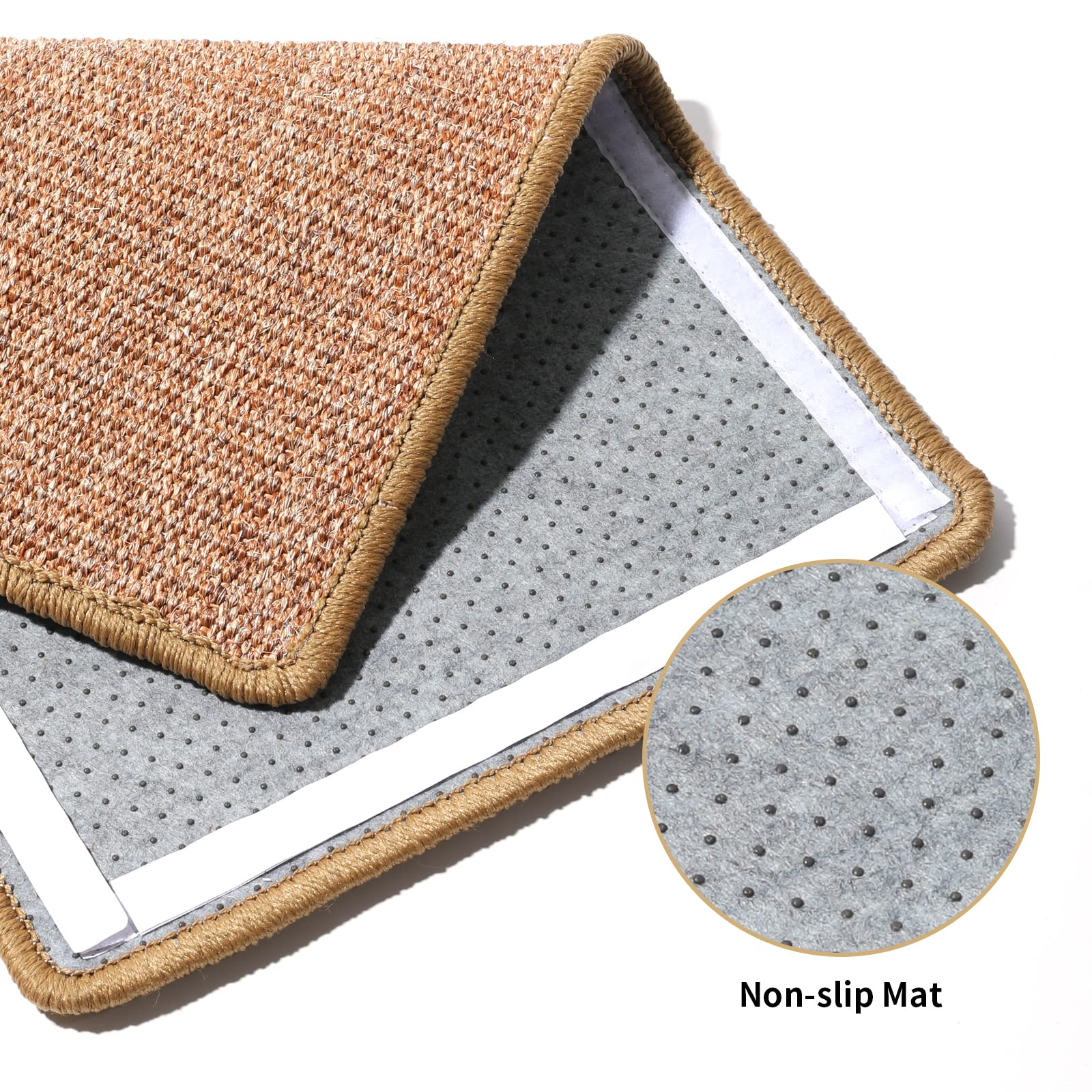 Natural sisal cat scratching mat (60x40cm) for floor/furniture protection.