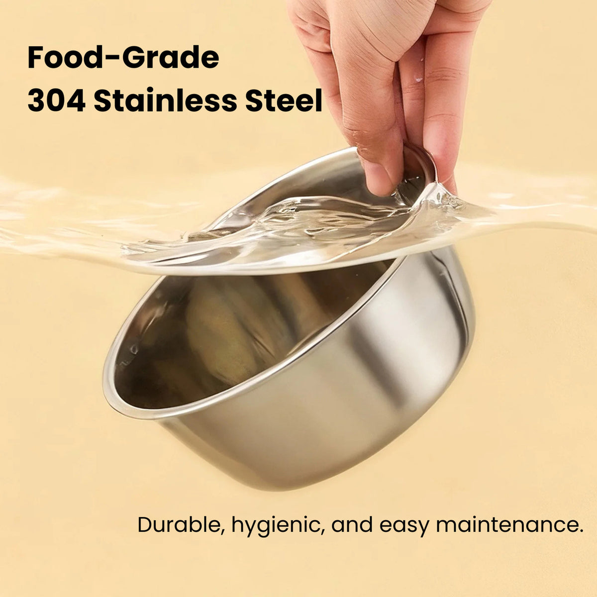 zeze Stainless pet bowl, 304 stainless steel inner bowl